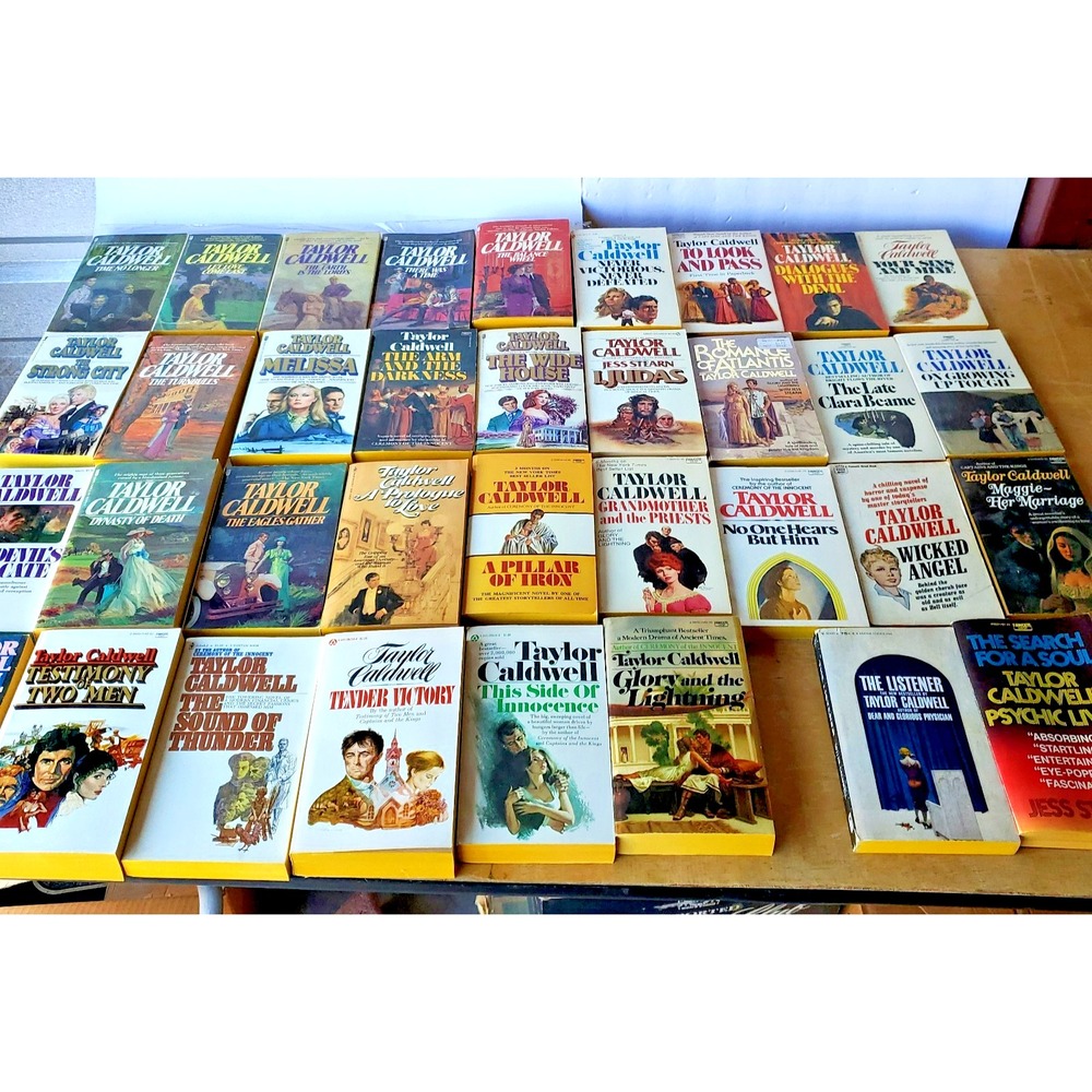 Lot of 35 Taylor Caldwell Vintage Paperback Historical Romance Books NOS